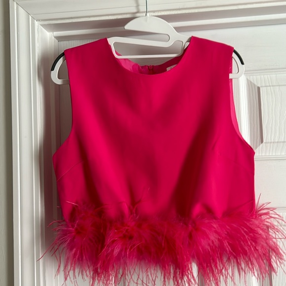 Feather Trim Blouse - Picture 1 of 3